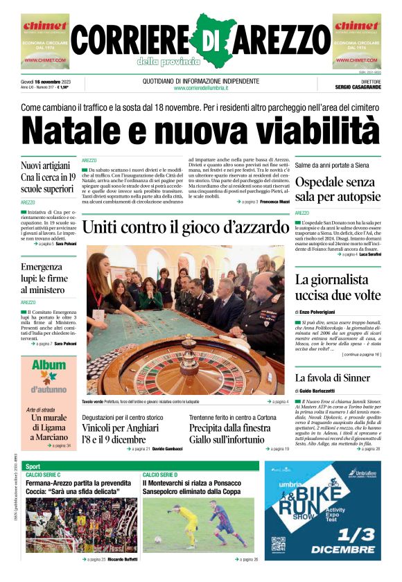 Corriere di Arezzo 16 11 2023